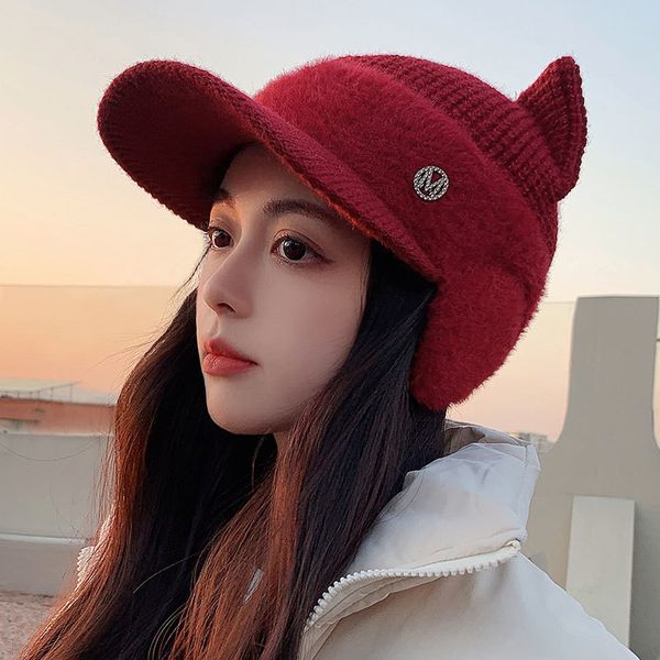 stingy brim hats cntang winter knitted with earflaps baseball cap fashion lovely cat ears hat solid women s caps fleece for women 221122, Blue;gray
stingy brim hats cntang winter knitted with earflaps baseball cap fashion lovely cat ears hat solid women s caps fleece for women 221122, Blue;gray