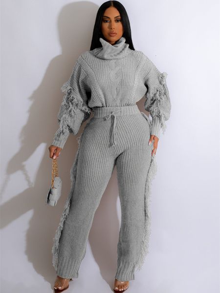 women's two piece pants fashion two piece set for women knitted tracksuit autumn winter clothes tassel pullover sweater and pants suits, White
women's two piece pants fashion two piece set for women knitted tracksuit autumn winter clothes tassel pullover sweater and pants suits, White