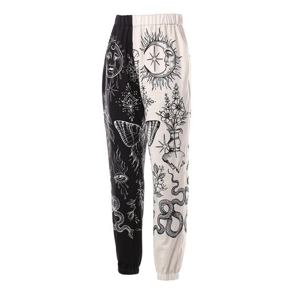 men s pants womens wild casual trousers fashion contrast color printing mid waist beam feet 221123, Black
men s pants womens wild casual trousers fashion contrast color printing mid waist beam feet 221123, Black