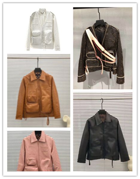 fashion designer mens multi-pocket leather clothing jacquard letter shoulder girdle dual zippers classic print streetwear outwear jacket coa, Black
fashion designer mens multi-pocket leather clothing jacquard letter shoulder girdle dual zippers classic print streetwear outwear jacket coa, Black