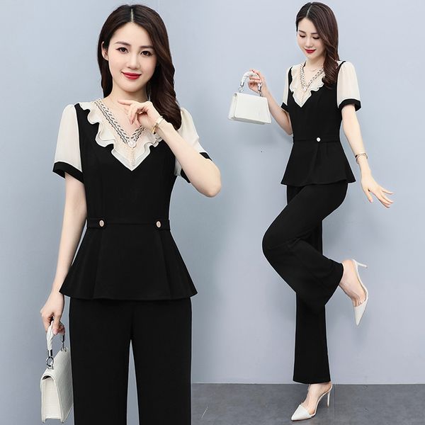 women's two piece pants fashion summer business attire for women short sleeve chiffon plus size slim two piece sets office 221123, White
women's two piece pants fashion summer business attire for women short sleeve chiffon plus size slim two piece sets office 221123, White