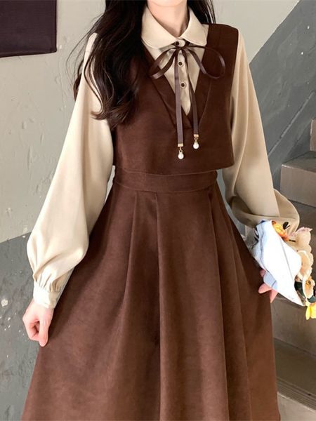 party dresses vintage patchwork dress long sleeve spring autumn preppy style temperament clothing fake two piece female slim women dresses 2, White;black
party dresses vintage patchwork dress long sleeve spring autumn preppy style temperament clothing fake two piece female slim women dresses 2, White;black