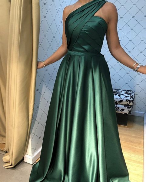 green one shoulder sleeveless a-line evening dress party floor length satin pleated long prom dresses vestidos de fiesta de noche, Black
green one shoulder sleeveless a-line evening dress party floor length satin pleated long prom dresses vestidos de fiesta de noche, Black