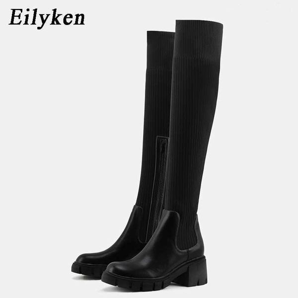 boots eilyken winter fashion knitting stretch fabric women chunky heel over the knee boots round toe platform thigh high shoes female 221123, Black
boots eilyken winter fashion knitting stretch fabric women chunky heel over the knee boots round toe platform thigh high shoes female 221123, Black
