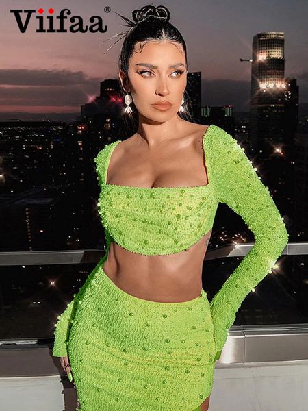 two piece dress viifaa beaded dress set women long sleeve crop tshirt and mini skirt two piece set club outfits birthday clothes 221123, White
two piece dress viifaa beaded dress set women long sleeve crop tshirt and mini skirt two piece set club outfits birthday clothes 221123, White