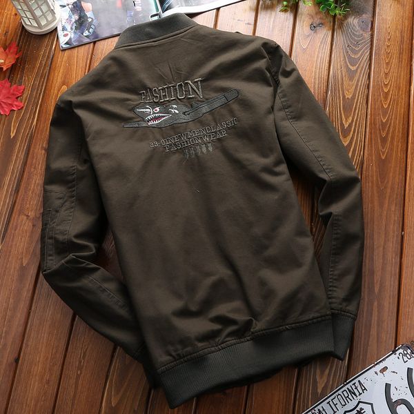 men's leather faux bomber jacket fashion casual windbreaker coat spring and autumn outwear stand slim military embroidery, Black
men's leather faux bomber jacket fashion casual windbreaker coat spring and autumn outwear stand slim military embroidery, Black