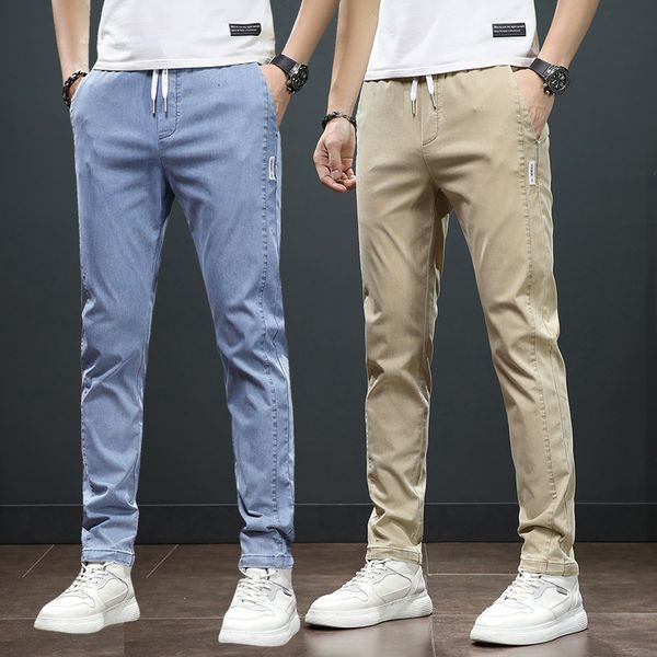 men s pants casual stretch slim classic fit chino work thin cotton summer trousers elastic waist korean b 221123, Black
men s pants casual stretch slim classic fit chino work thin cotton summer trousers elastic waist korean b 221123, Black