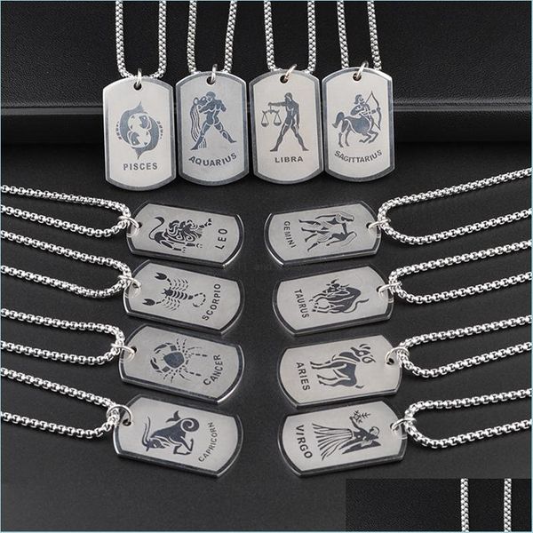 pendant necklaces men hip hop stainless steel 12 zodiac sign necklace dog tags pendants charm star choker astrology necklaces fashio dhatd, Silver
pendant necklaces men hip hop stainless steel 12 zodiac sign necklace dog tags pendants charm star choker astrology necklaces fashio dhatd, Silver