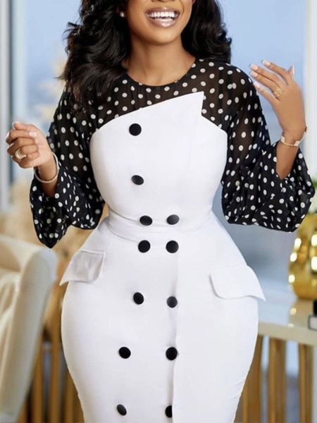 party dresses classy women bodycon dress elegant long sleeve polka dot contrast white office lady spring summer vestidos robes 221123, White;black
party dresses classy women bodycon dress elegant long sleeve polka dot contrast white office lady spring summer vestidos robes 221123, White;black