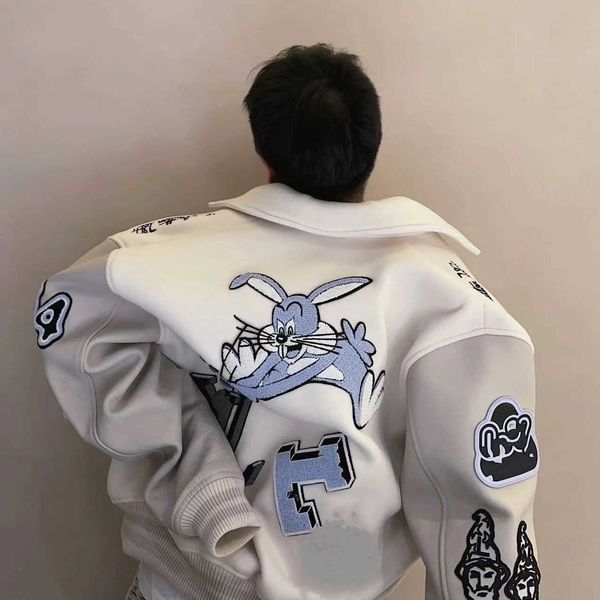 41 designer men's and women's hoodies autumn and winter cardigan thickened coat bugs rabbit embroidered baseball jersey, Black
41 designer men's and women's hoodies autumn and winter cardigan thickened coat bugs rabbit embroidered baseball jersey, Black