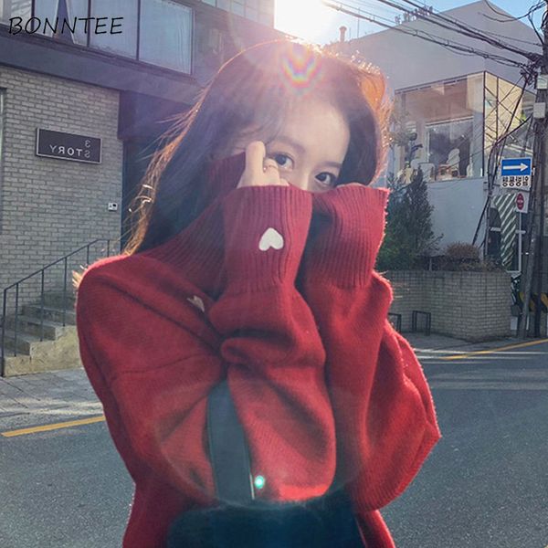 women's sweaters turtleneck sweater women printed embroidery simple korean style harajuku soft warm loose students streetwear knitted w, White;black
women's sweaters turtleneck sweater women printed embroidery simple korean style harajuku soft warm loose students streetwear knitted w, White;black