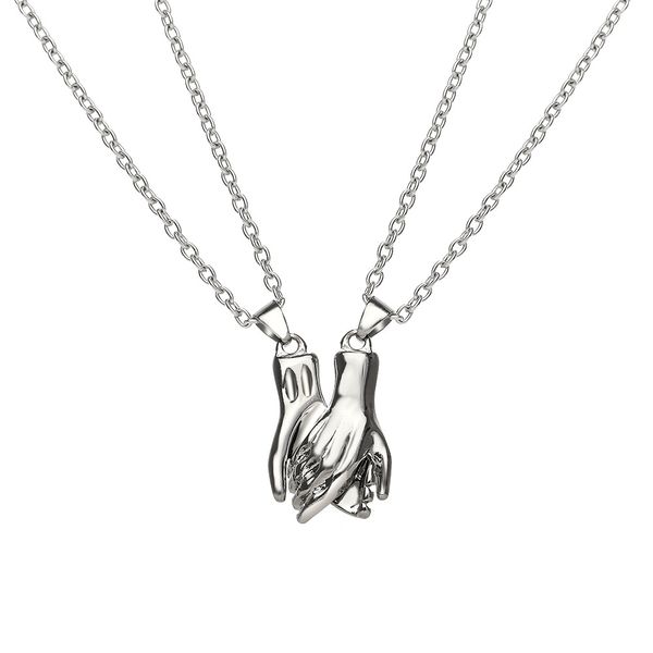 creative new two handed magnetic clasp couple necklace magnet attraction pendant for men and women valentine's day gifts ne1269, Silver
creative new two handed magnetic clasp couple necklace magnet attraction pendant for men and women valentine's day gifts ne1269, Silver
