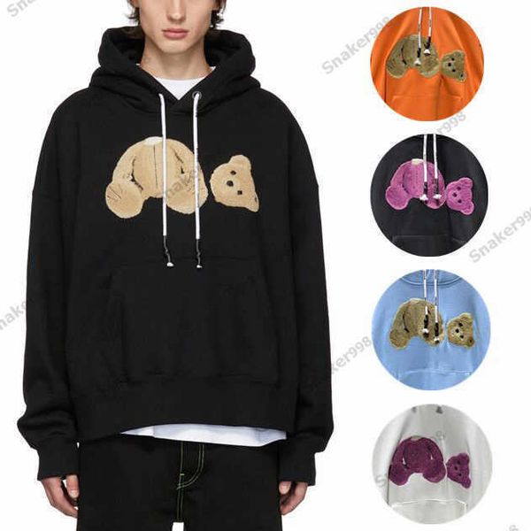 men streetwear hoodie mens hiphop hoodies luxurys designers men women sweatshirt long sleeve truncated bears fashion angels couples, Black