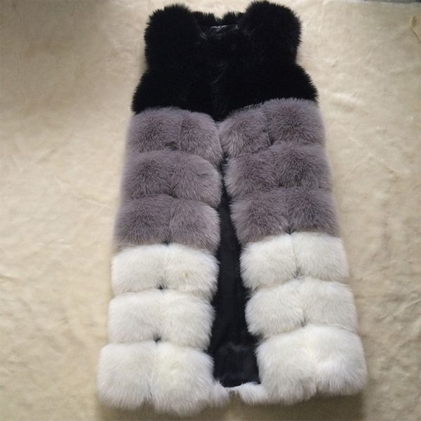 women's fur faux winter women thick warm long rainbow color coat female 3 colors patchwork sleeveless artificial jacket 221122, Black
women's fur faux winter women thick warm long rainbow color coat female 3 colors patchwork sleeveless artificial jacket 221122, Black