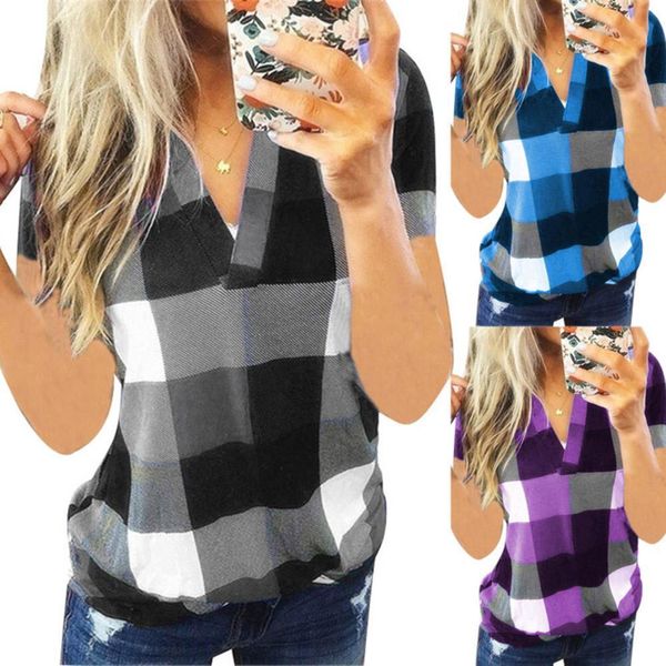 women's jumpsuits rompers office lady summer v neck short sleeve plaid print casual shirt blouse tshirt chiffon blouse casual blouses t, Black;white
women's jumpsuits rompers office lady summer v neck short sleeve plaid print casual shirt blouse tshirt chiffon blouse casual blouses t, Black;white