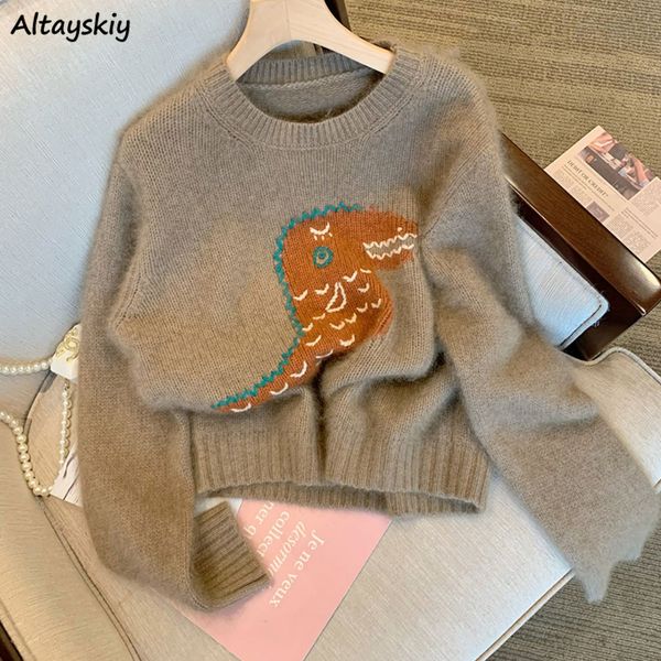 women's sweaters pullovers women sweet design cartoon printed o-neck long sleeve knitted soft all-match loose-fit jumpers mujer fashion, White;black
women's sweaters pullovers women sweet design cartoon printed o-neck long sleeve knitted soft all-match loose-fit jumpers mujer fashion, White;black