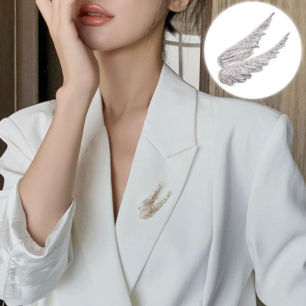 luxury angel wings rhinestone brooches pin for women glitter collar pin clothes decor feather brooch corsage enamel pins, Gray
luxury angel wings rhinestone brooches pin for women glitter collar pin clothes decor feather brooch corsage enamel pins, Gray