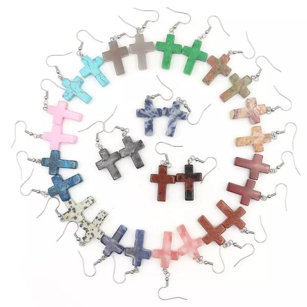 natural stone cross charms earrings hand carved crystal quartz mini earring pendant jewelry, Golden
natural stone cross charms earrings hand carved crystal quartz mini earring pendant jewelry, Golden