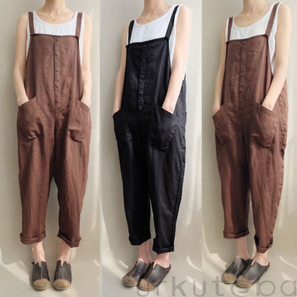 women's jumpsuits rompers fashion womens casual loose linen pants cotton jumpsuit strappy harem trousers overalls 221123, Black;white
women's jumpsuits rompers fashion womens casual loose linen pants cotton jumpsuit strappy harem trousers overalls 221123, Black;white
