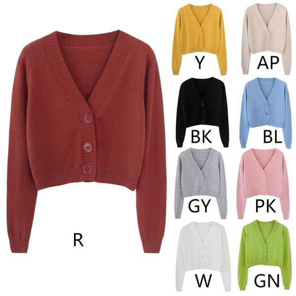 women's knits tees women autumn long sleeve sweater cardigan v-neck button down cropped jacket sweet solid candy color loose knitted ou, White
women's knits tees women autumn long sleeve sweater cardigan v-neck button down cropped jacket sweet solid candy color loose knitted ou, White