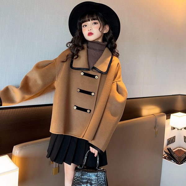 coat teen girls winter jacket thick 2023 fashion coffee color woolen for children s casual loose versatile kids short outerwear 221122, Blue;gray
coat teen girls winter jacket thick 2023 fashion coffee color woolen for children s casual loose versatile kids short outerwear 221122, Blue;gray