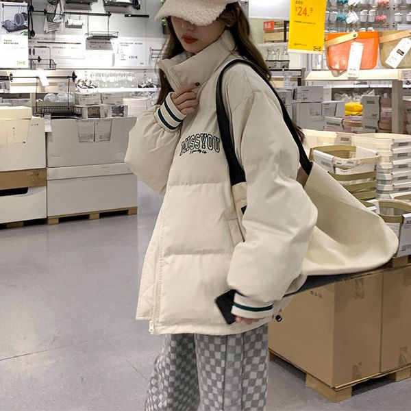 womens down parkas winter thickened warm baseball padded jacket loose fashion long sleeves print parka korean women outerwear 221122, Black
womens down parkas winter thickened warm baseball padded jacket loose fashion long sleeves print parka korean women outerwear 221122, Black