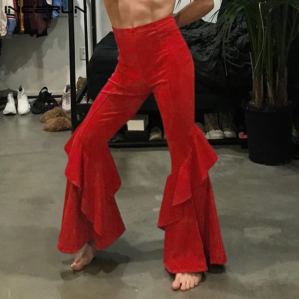 men s pants fashion solid color elastic waist streetwear casual bell bottom ruffle flared trousers s 5xl incerun 221123, Black
men s pants fashion solid color elastic waist streetwear casual bell bottom ruffle flared trousers s 5xl incerun 221123, Black