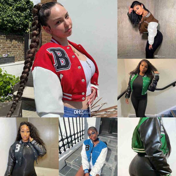 autumn winter new girl varsity jacket desinger letter coat leather sleeve women cropped letterman jackets 6 colours, Black;brown
autumn winter new girl varsity jacket desinger letter coat leather sleeve women cropped letterman jackets 6 colours, Black;brown