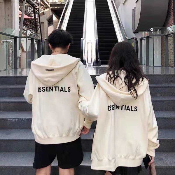men's hoodie fog double thread ess letter coat american high street fashion label couple plush hooded sweater zipper cardigan, Black
men's hoodie fog double thread ess letter coat american high street fashion label couple plush hooded sweater zipper cardigan, Black