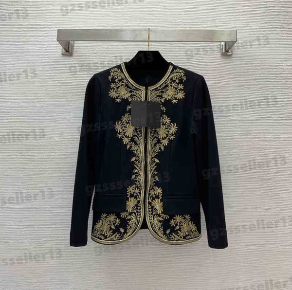 womens jacket embroidered flower metal trim jackets fashion brand slim fit cotton crewneck short jacket luxury designer women clothing size, Black;brown
womens jacket embroidered flower metal trim jackets fashion brand slim fit cotton crewneck short jacket luxury designer women clothing size, Black;brown