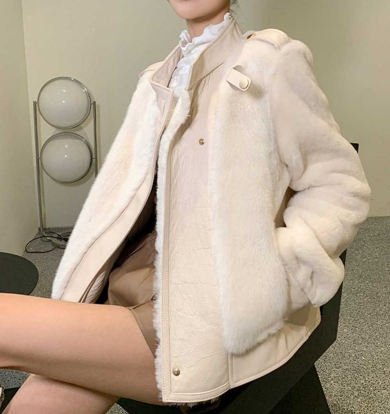 women's wool blends 2022 new "mink fur integration" mink fur integration wool fur, Black
women's wool blends 2022 new "mink fur integration" mink fur integration wool fur, Black