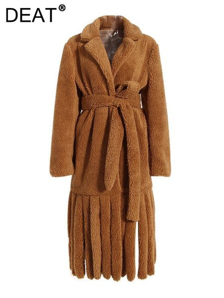 women' blends deat fashion lamb coat lapel loose lace up wait long sleeve hem tassel plush overcoat winter 17a1501h 221123, Black
women' blends deat fashion lamb coat lapel loose lace up wait long sleeve hem tassel plush overcoat winter 17a1501h 221123, Black