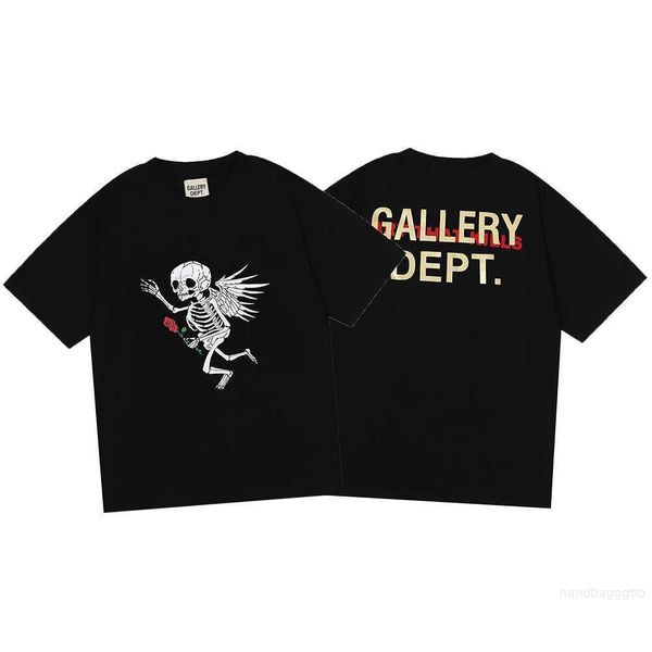 men t-shirt gall dep cotton fashion designer casual brand skull rose printed short sleeve for women lovers high street half round nec watq, White;black
men t-shirt gall dep cotton fashion designer casual brand skull rose printed short sleeve for women lovers high street half round nec watq, White;black