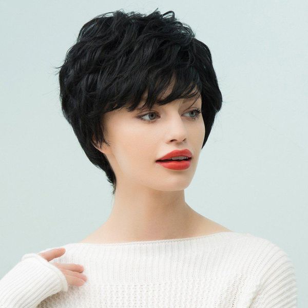 short human hair wigs pixie cut straight remy brazilian for black women machine made highlight color glueless wigs, Black;brown
short human hair wigs pixie cut straight remy brazilian for black women machine made highlight color glueless wigs, Black;brown