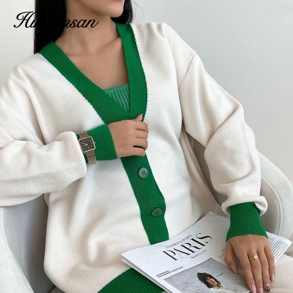 women's knits tees hirsionsan spring autumn patchwork knit cardigans women single breasted vintage korean sweaters female outwear cloth, White
women's knits tees hirsionsan spring autumn patchwork knit cardigans women single breasted vintage korean sweaters female outwear cloth, White