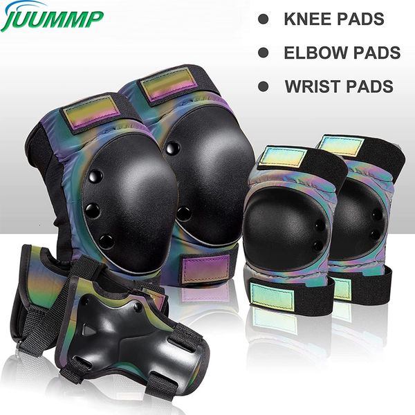 elbow knee pads 6pcs/set skating protective gear set helmet knee pads elbow pad wrist hand protector for children cycling roller climbing, Black;gray
elbow knee pads 6pcs/set skating protective gear set helmet knee pads elbow pad wrist hand protector for children cycling roller climbing, Black;gray
