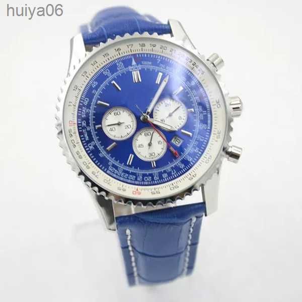 luxury mens watch quartz movement 1884 chronograph stainless steel case blue leather strap folding clasp men's watches wristwatch huiya, Slivery;brown
luxury mens watch quartz movement 1884 chronograph stainless steel case blue leather strap folding clasp men's watches wristwatch huiya, Slivery;brown