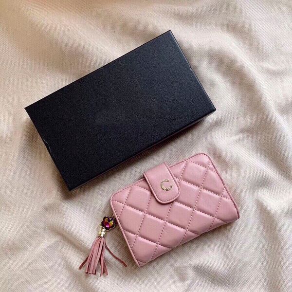 french luxury womens mini small coin purses pink black lambskin quilted designer wallet tassel pendant diamond pattern card holder285f, Red;black
french luxury womens mini small coin purses pink black lambskin quilted designer wallet tassel pendant diamond pattern card holder285f, Red;black