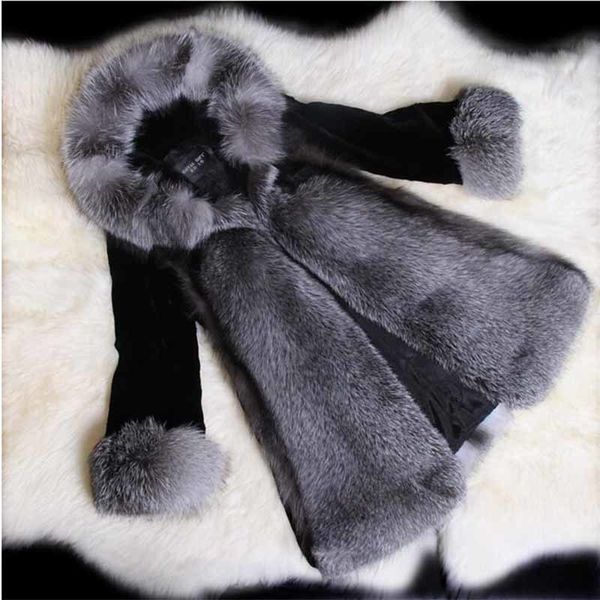 women's fur faux fashion winter coat women hooded outerwear thicken warm jackets female slim three quarter sleeve g270 221123, Black
women's fur faux fashion winter coat women hooded outerwear thicken warm jackets female slim three quarter sleeve g270 221123, Black