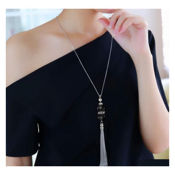 pendant necklaces crystal bead sweater chain necklace for women fashion sier color tassel pendant long necklaces statement neck jewe dhesp, Silver
pendant necklaces crystal bead sweater chain necklace for women fashion sier color tassel pendant long necklaces statement neck jewe dhesp, Silver