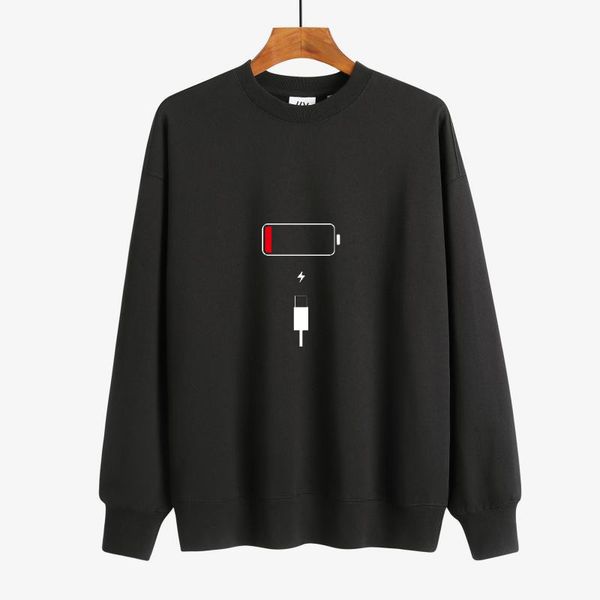 women's hoodies sweatshirts custom white battery percentage picture sweatshirt long sleeves personality creative customize the percenta, Black
women's hoodies sweatshirts custom white battery percentage picture sweatshirt long sleeves personality creative customize the percenta, Black