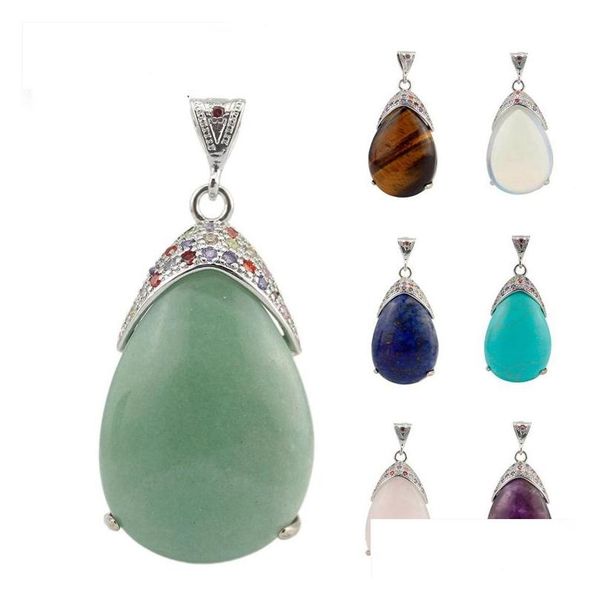 pendant necklaces natural teardrop quartz crystal stone inlaid with colorf zircon pendant water drop therapy chakra jewelry delivery dhumt, Silver
pendant necklaces natural teardrop quartz crystal stone inlaid with colorf zircon pendant water drop therapy chakra jewelry delivery dhumt, Silver
