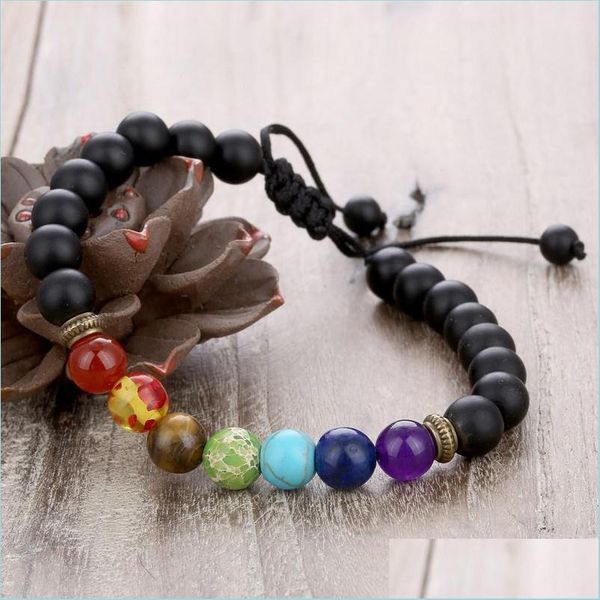 beaded 7 yoga chakra bracelet stone tiger eye turquoise beads bracelets fashion jewelry for women men gift drop delivery dh5wl, Black
beaded 7 yoga chakra bracelet stone tiger eye turquoise beads bracelets fashion jewelry for women men gift drop delivery dh5wl, Black