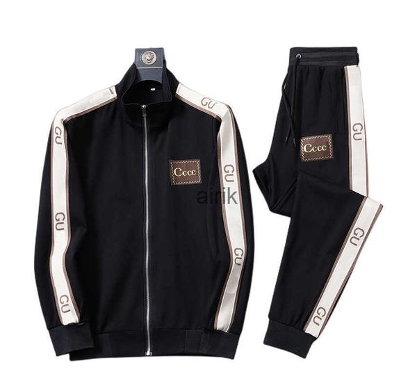 2023 early spring men's tracksuits new color block letter zipper short sleeve t-shirt double line fine cotton black and white 5 s3, Gray
2023 early spring men's tracksuits new color block letter zipper short sleeve t-shirt double line fine cotton black and white 5 s3, Gray