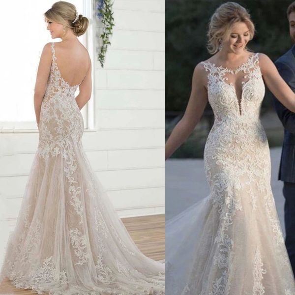 luxury mermaid wedding dress 2022 v neck backless bride gown lace applique sleeveless vestidos de noiva, White
luxury mermaid wedding dress 2022 v neck backless bride gown lace applique sleeveless vestidos de noiva, White