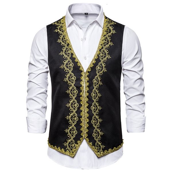 mens suits blazers stylish gold embroidery baroque vest slim fit prince black waistcoat stage prom drama opera costume gilet 221123, White;black
mens suits blazers stylish gold embroidery baroque vest slim fit prince black waistcoat stage prom drama opera costume gilet 221123, White;black