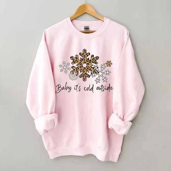women's hoodies sweatshirts christmas baby it's cold outside letter print snowflake leopard sweatshirt cotton fabric quality pull, Black
women's hoodies sweatshirts christmas baby it's cold outside letter print snowflake leopard sweatshirt cotton fabric quality pull, Black