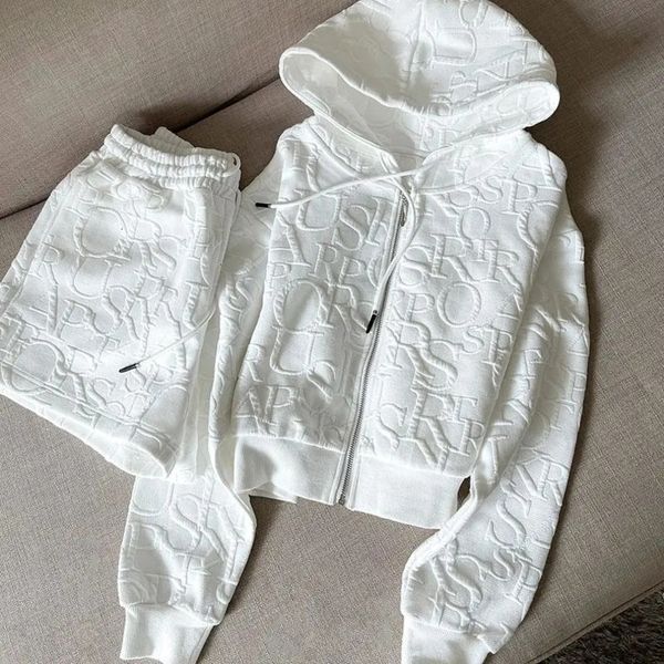 womens two piece pants spring autumn fullprint letter cardigan hooded sweater suit loose wideleg shorts twopiece sweatshirt set 221123, White
womens two piece pants spring autumn fullprint letter cardigan hooded sweater suit loose wideleg shorts twopiece sweatshirt set 221123, White