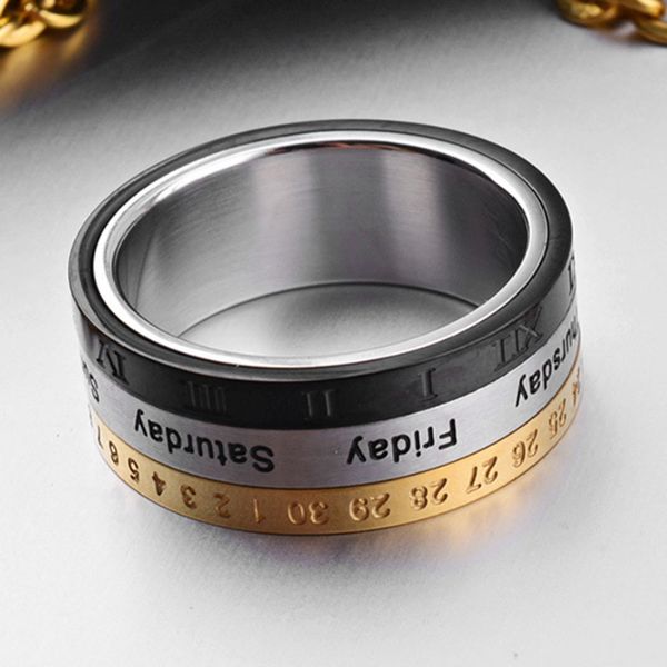 roman numerals rotatable ring band mechanical stainless steel time turning rotating rings for men women fashion jewelry, Silver
roman numerals rotatable ring band mechanical stainless steel time turning rotating rings for men women fashion jewelry, Silver