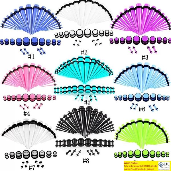 acrylic ear gauge taper and plug stretching kits mixed color ear flesh tunnels expansion body piercing jewelry gift, Silver
acrylic ear gauge taper and plug stretching kits mixed color ear flesh tunnels expansion body piercing jewelry gift, Silver